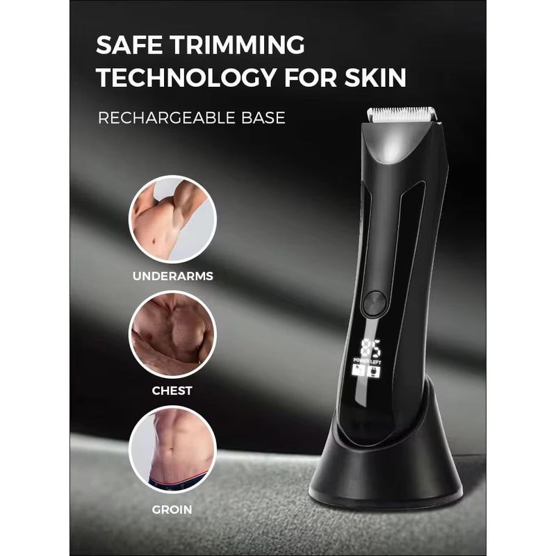 Ingrijire personala si Cosmetice - Aparate & accesorii ingrijire personala - Aparate de ras si tuns - Aparate de tuns - Aparat de Tuns si Ras NewEvo, Inghinal, Barba si Corp, Rezistent la Apa, cu Lumina Led, cu Stand de Incarcare - Infinity.ro