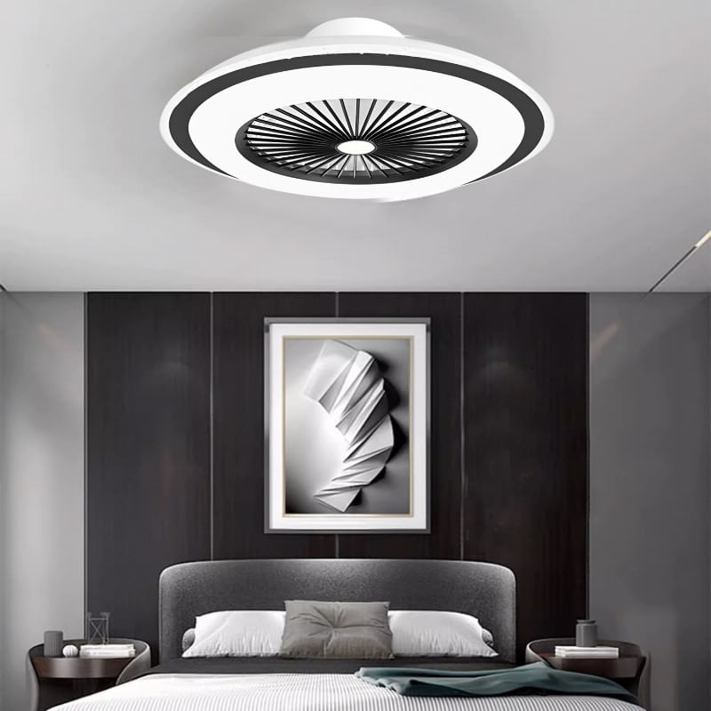 Casa si Gradina - Corpuri si surse de iluminat - Plafoniere, aplice si spoturi - Plafoniera LED cu Ventilator, Lumina Reglabila 2900k-6500k, 2520Lumeni, Diametru 52cm, Putere 36+36W - Infinity.ro