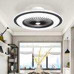 Casa si Gradina - Corpuri si surse de iluminat - Plafoniere, aplice si spoturi - Plafoniera LED cu Ventilator, Lumina Reglabila 2900k-6500k, 2520Lumeni, Diametru 52cm, Putere 36+36W - Infinity.ro