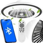 Casa si Gradina - Corpuri si surse de iluminat - Plafoniere, aplice si spoturi - Plafoniera LED cu Ventilator, Lumina Reglabila 2900k-6500k, 2520Lumeni, Diametru 52cm, Putere 36+36W - Infinity.ro