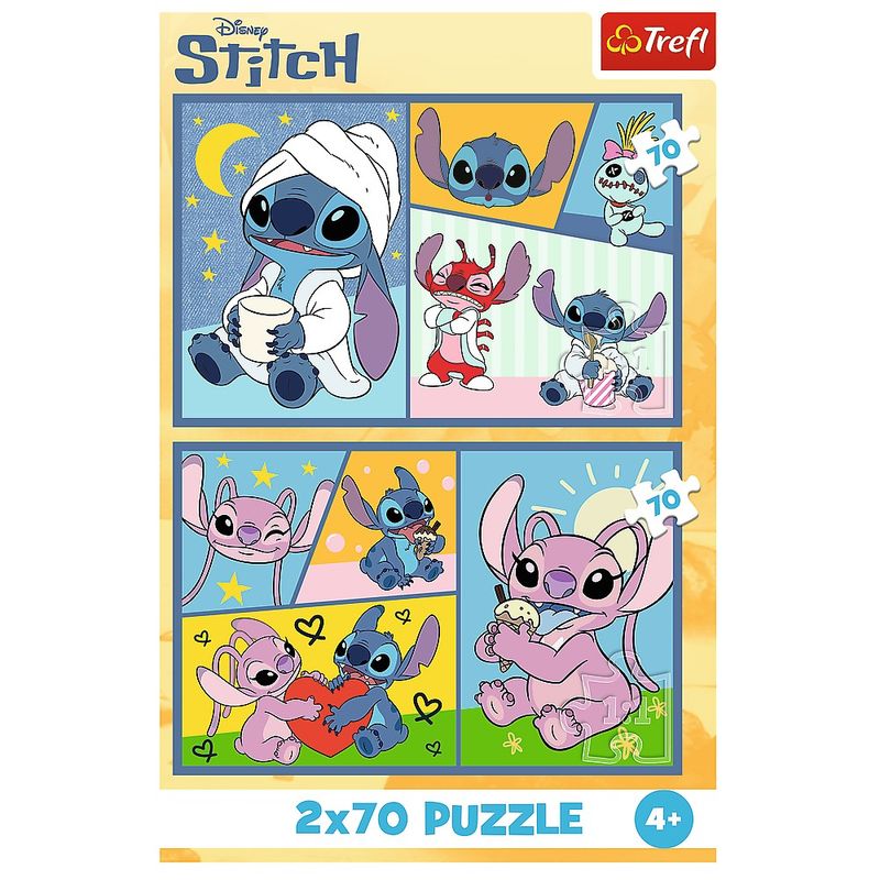 Jucarii, Copii si Bebe - Jucarii si jocuri - Jocuri si puzzle - Puzzle - Puzzle trefl 2x70 stitch nu exista plictiseala cu stitch - Infinity.ro