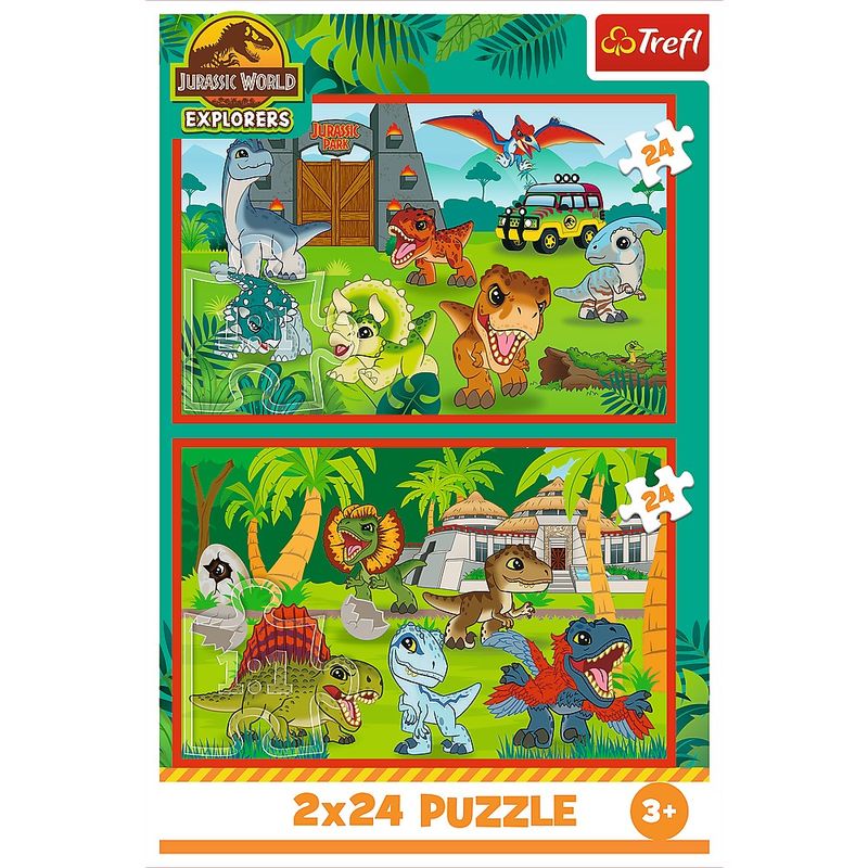 Jucarii, Copii si Bebe - Jucarii si jocuri - Jocuri si puzzle - Puzzle - Puzzle trefl 2x70 jurassic world universul jurassic park - Infinity.ro
