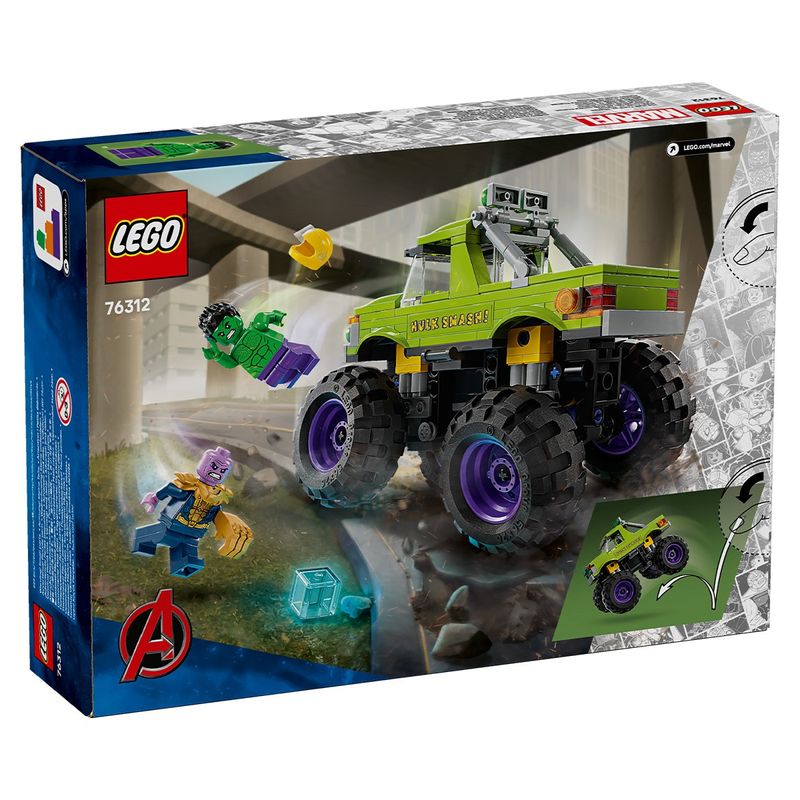Jucarii, Copii si Bebe - Jucarii si jocuri - Seturi de constructie si cuburi - Seturi de constructie - Lego super heroes hulk in vehicul de teren contra lui thanos 76312 - Infinity.ro