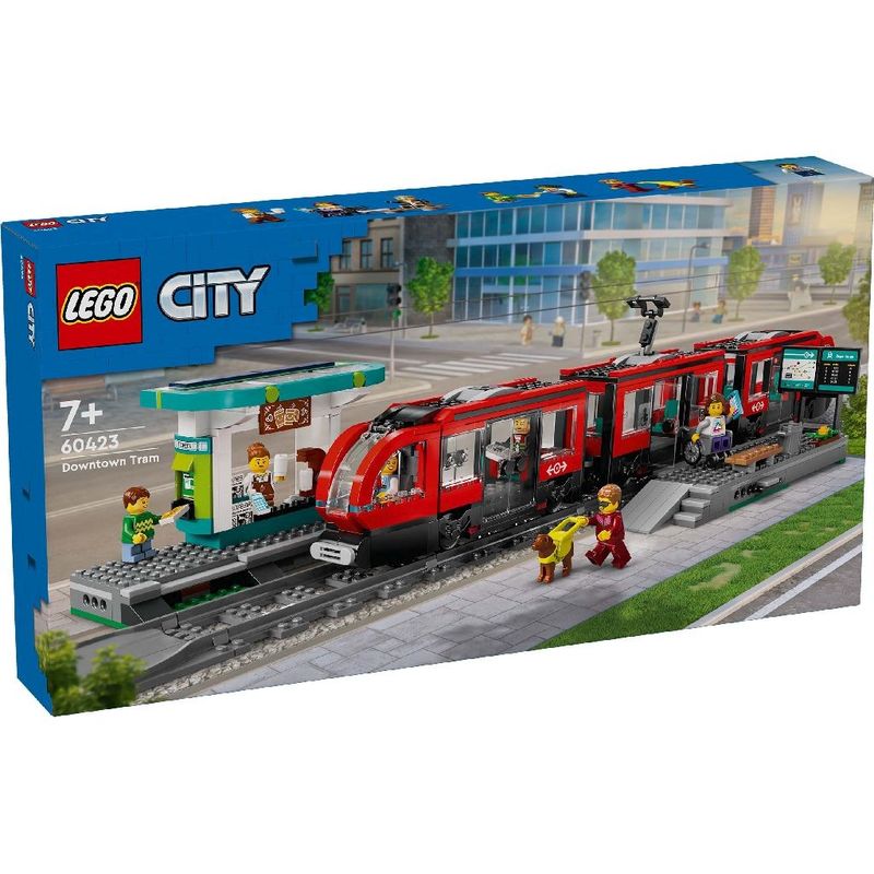 Jucarii, Copii si Bebe - Jucarii si jocuri - Seturi de constructie si cuburi - Seturi de constructie - Lego city trains statie si tramvai in centrul orasului 60423 - Infinity.ro