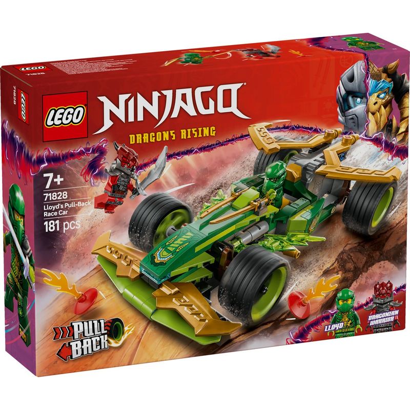 Jucarii, Copii si Bebe - Jucarii si jocuri - Seturi de constructie si cuburi - Seturi de constructie - Lego ninjago masina de curse pull-back a lui lloyd 71828 - Infinity.ro