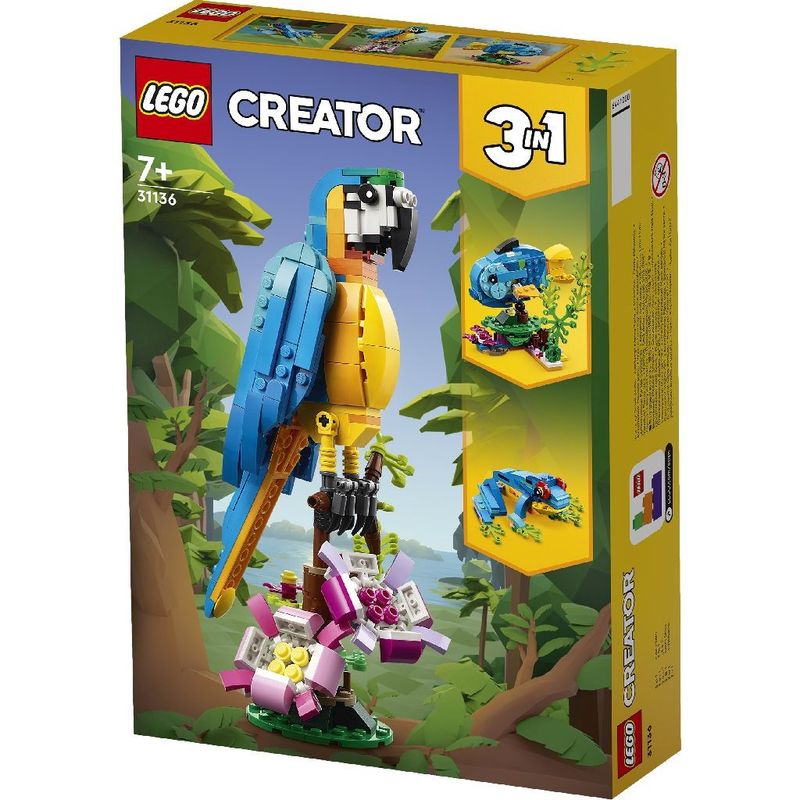 Jucarii, Copii si Bebe - Jucarii si jocuri - Seturi de constructie si cuburi - Seturi de constructie - Lego creator papagal exotic 31136 - Infinity.ro