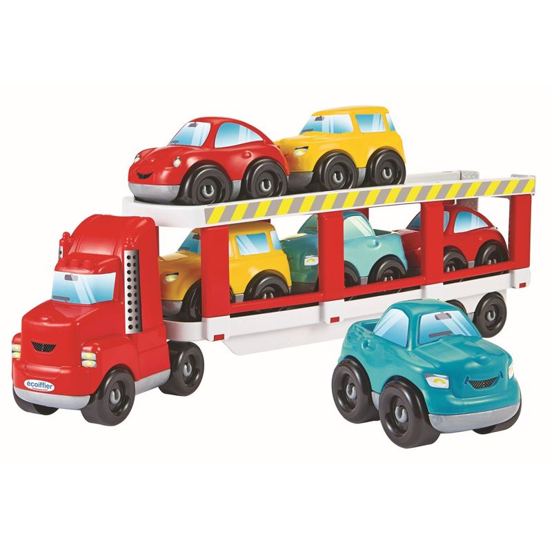 Jucarii, Copii si Bebe - Jucarii si jocuri - Seturi de constructie si cuburi - Seturi de constructie - Ecoiffier abrick transportator auto platforma - Infinity.ro