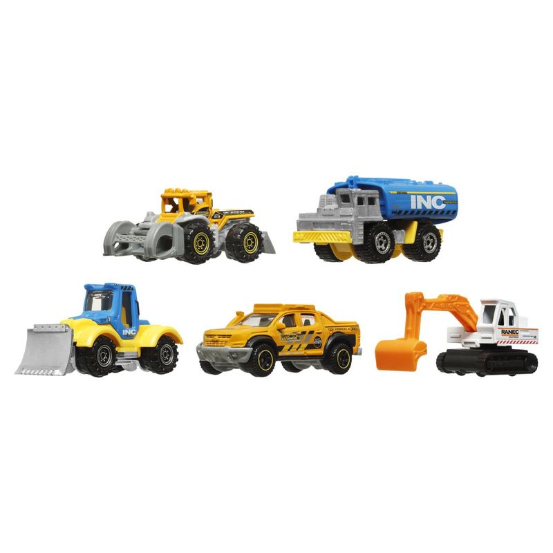 Jucarii, Copii si Bebe - Jucarii si jocuri - Vehicule si jucarii cu telecomanda - Masinute - Matchbox set 5 masinute metalice mbx construction vii scara 1:64 - Infinity.ro