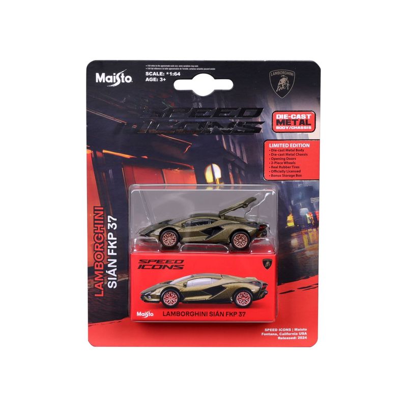 Jucarii, Copii si Bebe - Jucarii si jocuri - Vehicule si jucarii cu telecomanda - Masinute - Maisto masinuta metalica speed icons lamborghini sian fkp 37 verde scara 1 la 64 - Infinity.ro