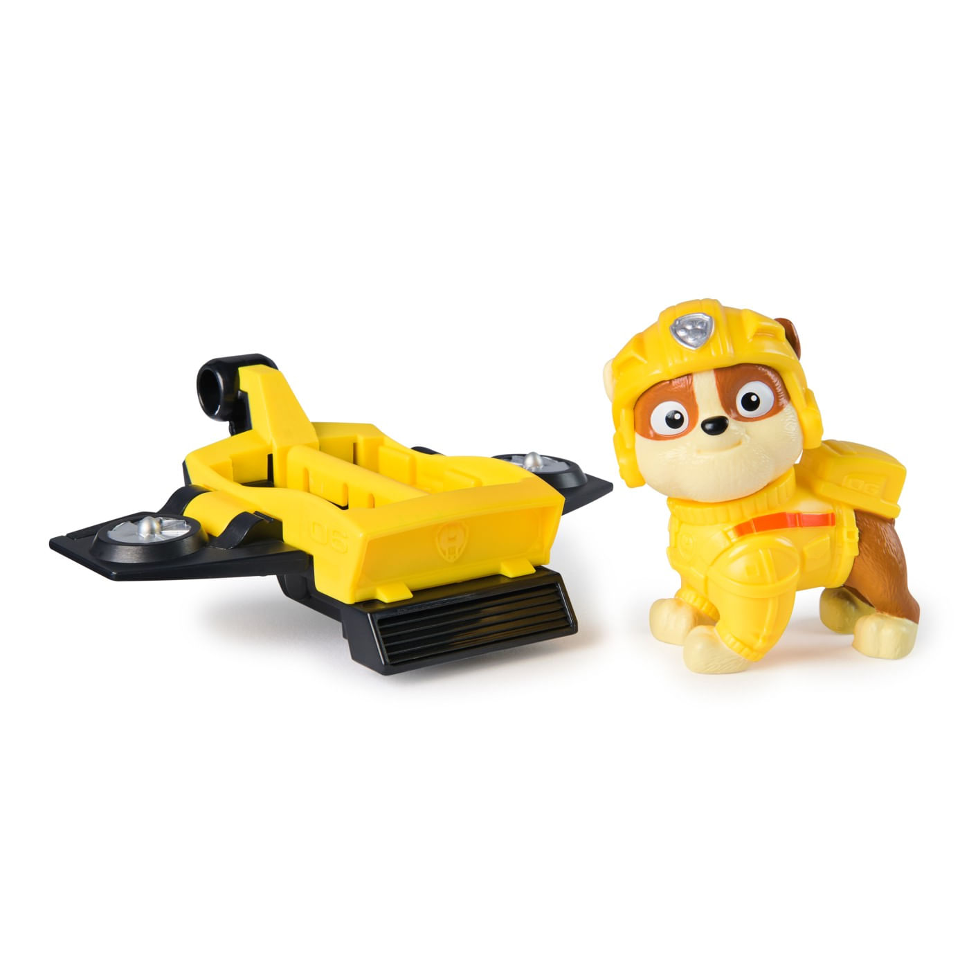 Patrula catelusilor action pups set vehicul de salvare hoverboard si figurina rubble 5 cm