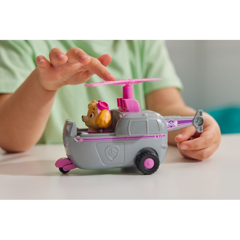 Jucarii, Copii si Bebe - Jucarii si jocuri - Vehicule si jucarii cu telecomanda - Masinute - Patrula catelusilor set vehicul de baza elicopter si figurina skye - Infinity.ro