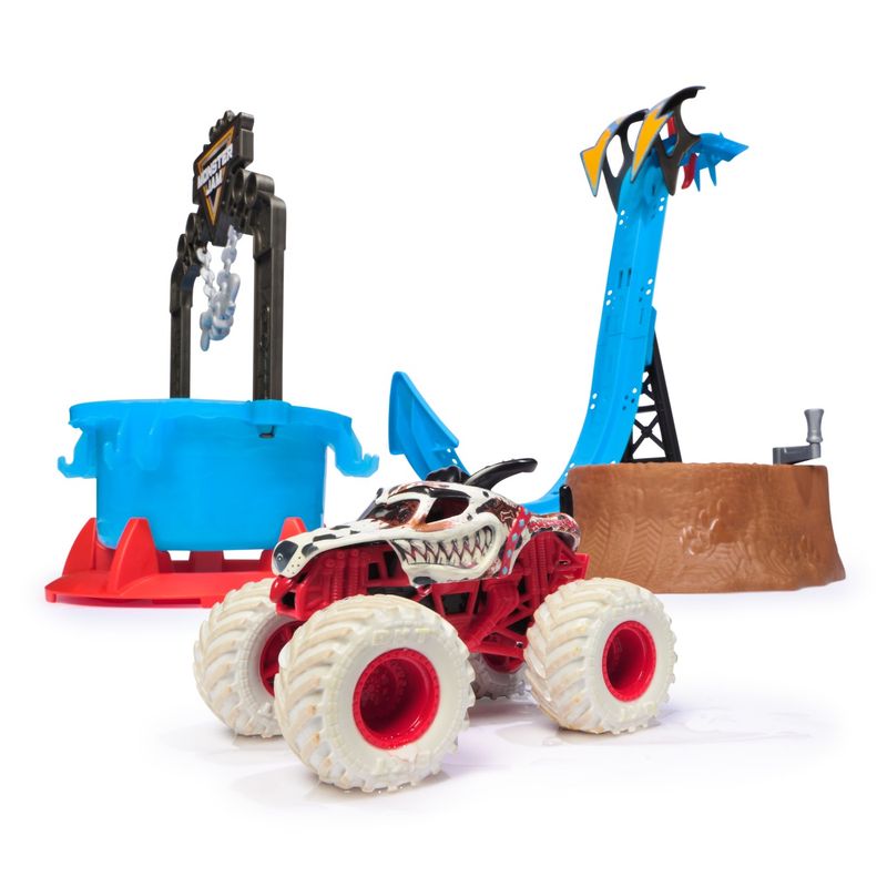 Jucarii, Copii si Bebe - Jucarii si jocuri - Vehicule si jucarii cu telecomanda - Masinute - Monster jam mud blasters set aruncatoare de noroi - Infinity.ro
