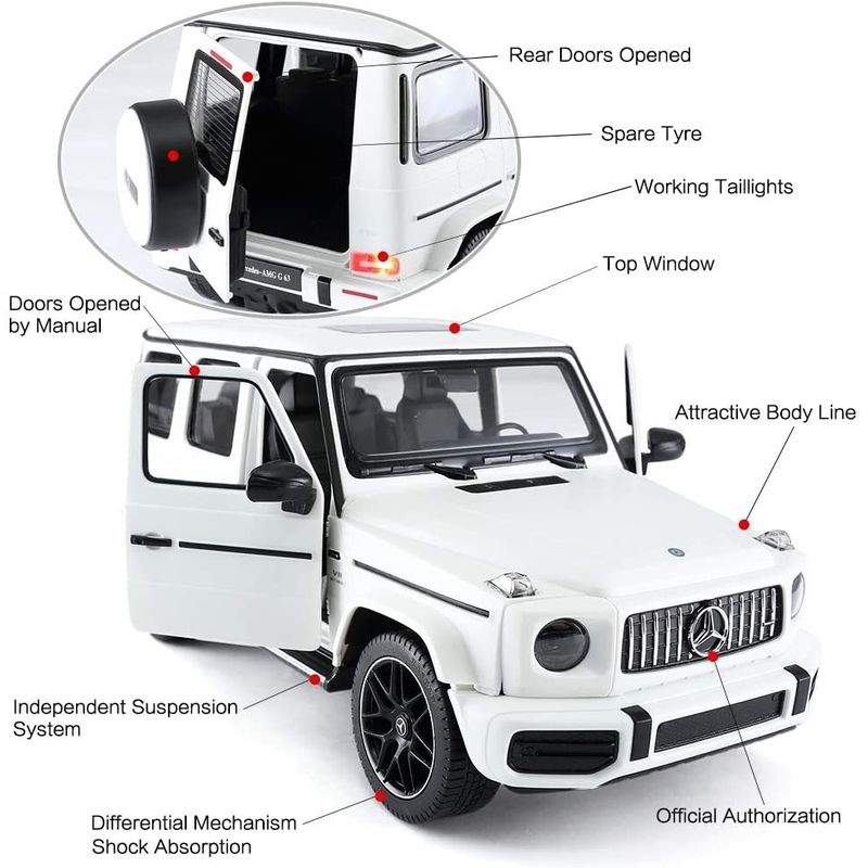 Jucarii, Copii si Bebe - Jucarii si jocuri - Vehicule si jucarii cu telecomanda - Masinute - Masina cu telecomanda mercedes-benz g63 alb scara 1 la 14 - Infinity.ro