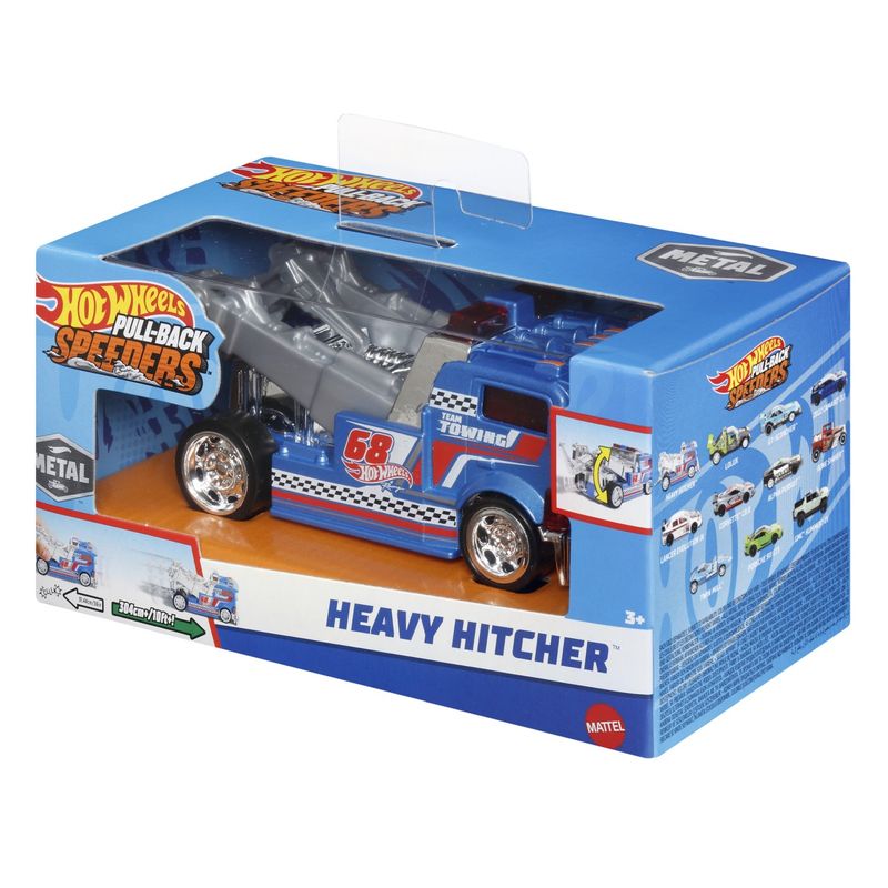 Jucarii, Copii si Bebe - Jucarii si jocuri - Vehicule si jucarii cu telecomanda - Masinute - Hot wheels masinuta metalica cu sistem pull back heavy hitcher scara 1:43 - Infinity.ro