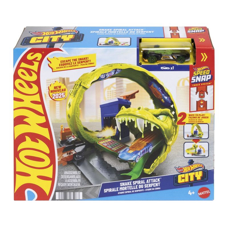 Jucarii, Copii si Bebe - Jucarii si jocuri - Vehicule si jucarii cu telecomanda - Masinute - Hot wheels city pista atacul spiral al sarpelui - Infinity.ro