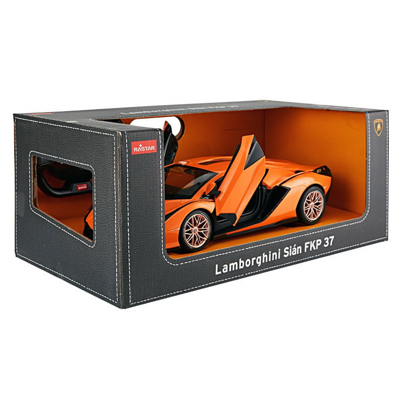 Jucarii, Copii si Bebe - Jucarii si jocuri - Vehicule si jucarii cu telecomanda - Masinute - Masina cu telecomanda lamborghini sian portocaliu cu scara 1 la 14 - Infinity.ro