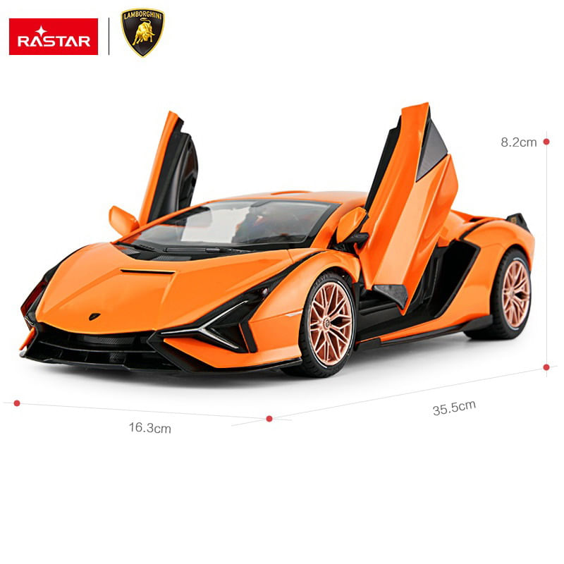 Jucarii, Copii si Bebe - Jucarii si jocuri - Vehicule si jucarii cu telecomanda - Masinute - Masina cu telecomanda lamborghini sian portocaliu cu scara 1 la 14 - Infinity.ro