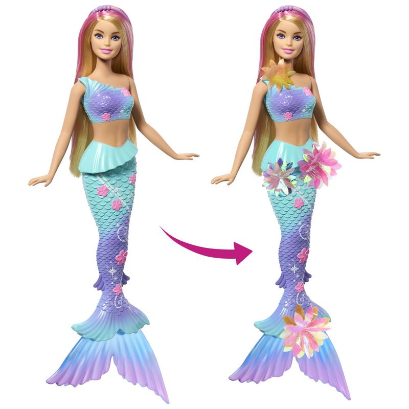 Jucarii, Copii si Bebe - Jucarii si jocuri - Papusi si accesorii - Papusi - Barbie papusa sirena floare magica cu par blond si coada albastra - Infinity.ro