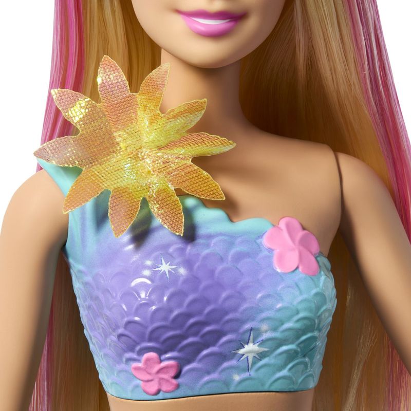 Jucarii, Copii si Bebe - Jucarii si jocuri - Papusi si accesorii - Papusi - Barbie papusa sirena floare magica cu par blond si coada albastra - Infinity.ro