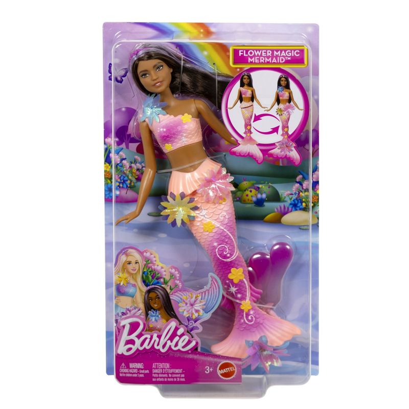 Jucarii, Copii si Bebe - Jucarii si jocuri - Papusi si accesorii - Papusi - Barbie papusa sirena floarea magica cu par brunet si coada roz - Infinity.ro