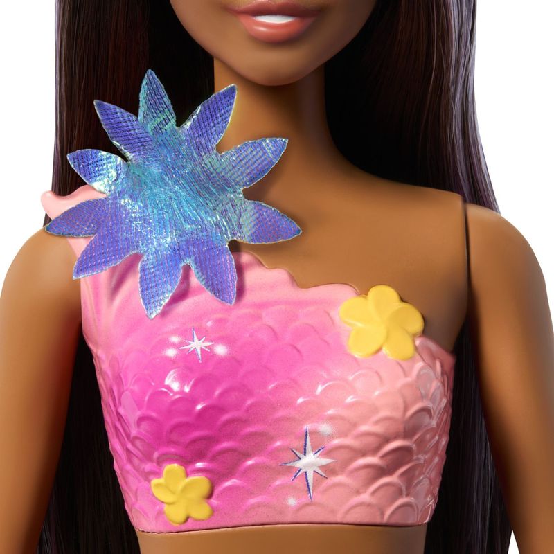 Jucarii, Copii si Bebe - Jucarii si jocuri - Papusi si accesorii - Papusi - Barbie papusa sirena floarea magica cu par brunet si coada roz - Infinity.ro