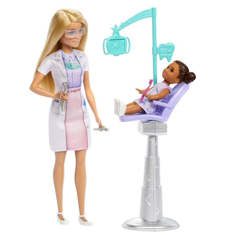 Jucarii, Copii si Bebe - Jucarii si jocuri - Papusi si accesorii - Papusi - Barbie set de joaca papusa barbie blonda face cariera stomatolog - Infinity.ro