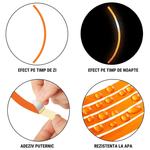 Sport si Outdoor - Ciclism - Accesorii pentru biciclete - Lumini biciclete - Set 16 Stickere jante reflectorizante, autocolante pentru roti Masini, Motociclete, Biciclete, 17-18 inch, Portocaliu - Infinity.ro
