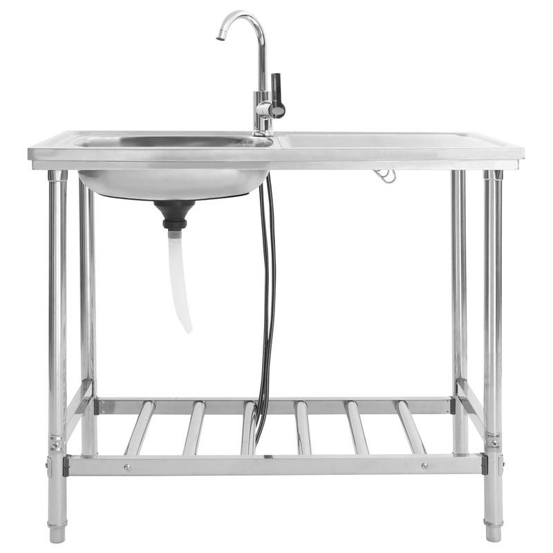 Casa si Gradina - Sanitare - Chiuveta bucatarie si accesorii - Chiuvete bucatarie - Chiuveta de camping cu o cuva, cu robinet, otel inoxidabil - Infinity.ro
