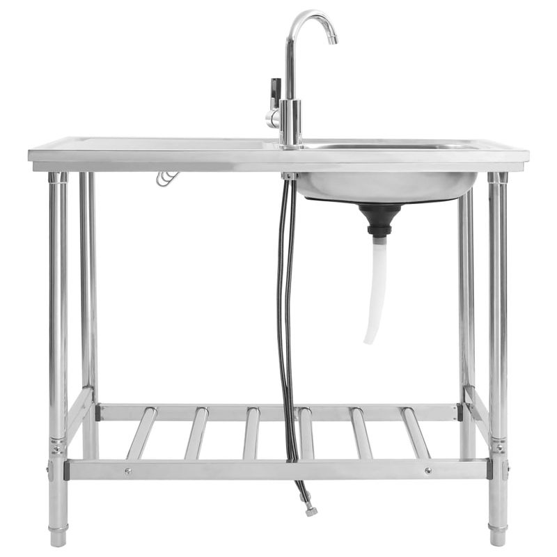 Casa si Gradina - Sanitare - Chiuveta bucatarie si accesorii - Chiuvete bucatarie - Chiuveta de camping cu o cuva, cu robinet, otel inoxidabil - Infinity.ro