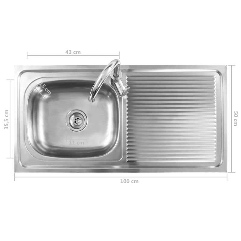 Casa si Gradina - Sanitare - Chiuveta bucatarie si accesorii - Chiuvete bucatarie - Chiuveta de camping cu o cuva, cu robinet, otel inoxidabil - Infinity.ro