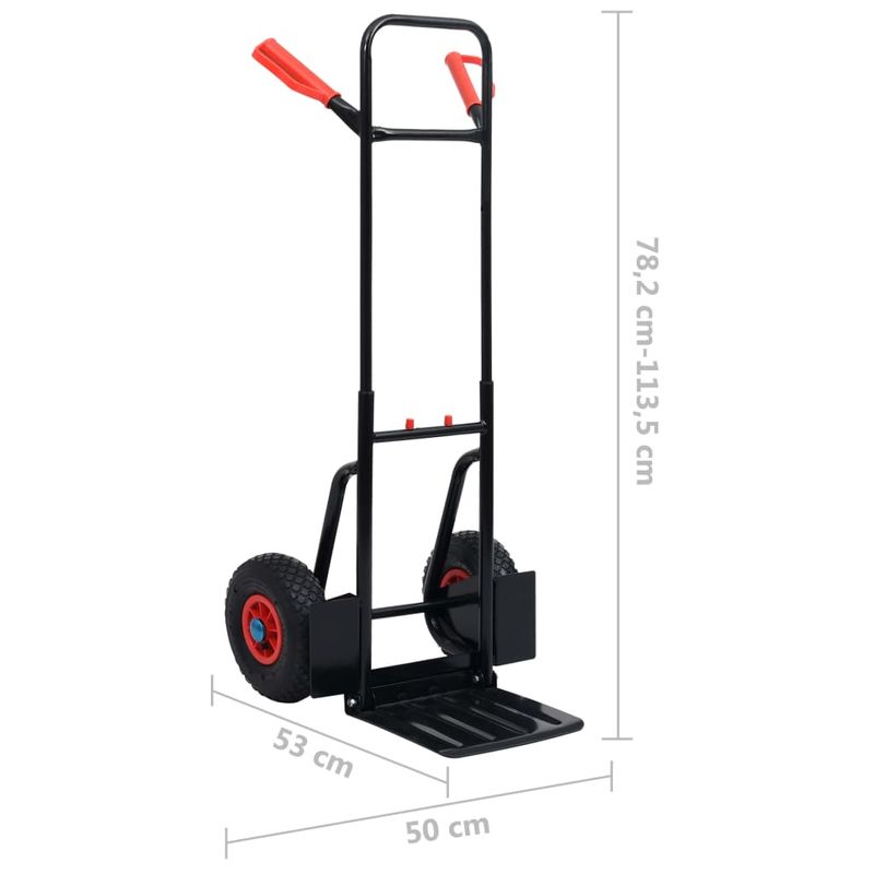 Casa si Gradina - Constructii - Depozitare, transport si protectie - Accesorii echipamente pentru transport si ridicat - Carucior telescopic manual, 200 kg, negru si rosu - Infinity.ro
