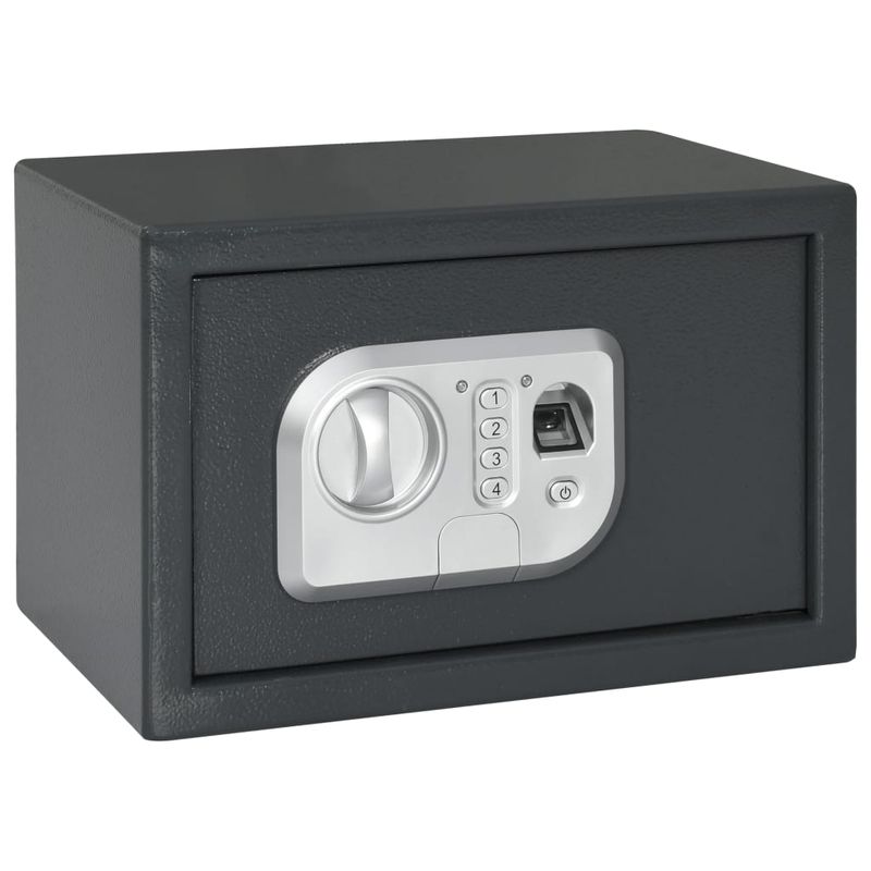 Casa si Gradina - Constructii - Depozitare, transport si protectie - Seifuri si casete de valori - Seif digital cu amprenta, gri inchis, 31 x 20 x 20 cm - Infinity.ro