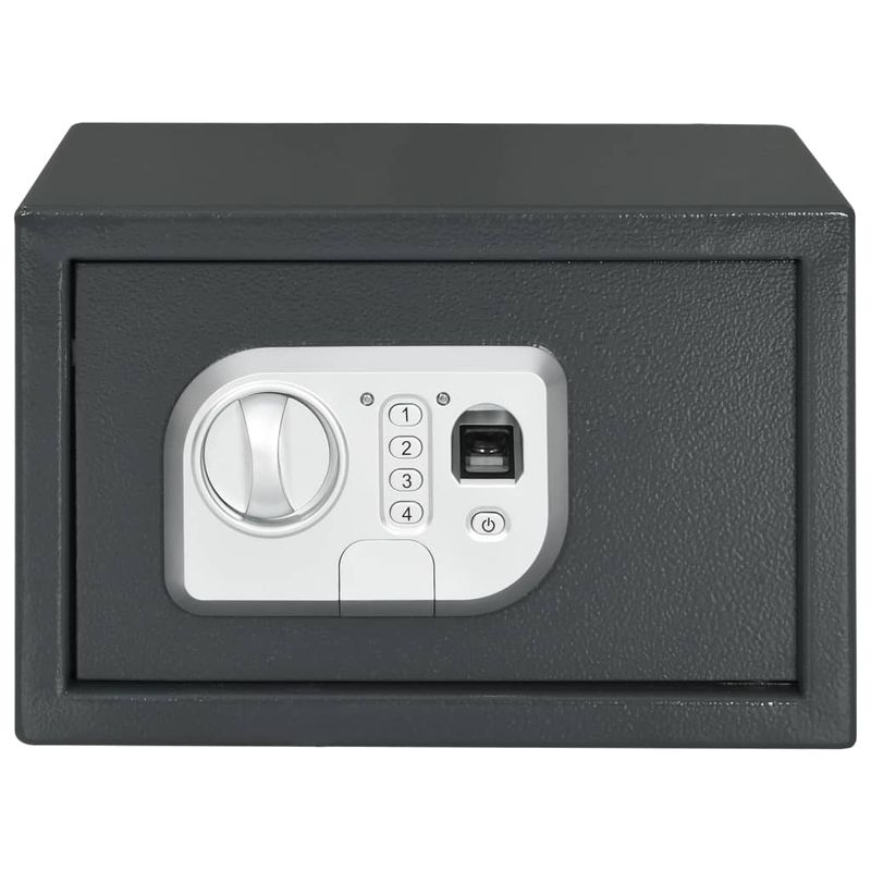 Casa si Gradina - Constructii - Depozitare, transport si protectie - Seifuri si casete de valori - Seif digital cu amprenta, gri inchis, 31 x 20 x 20 cm - Infinity.ro
