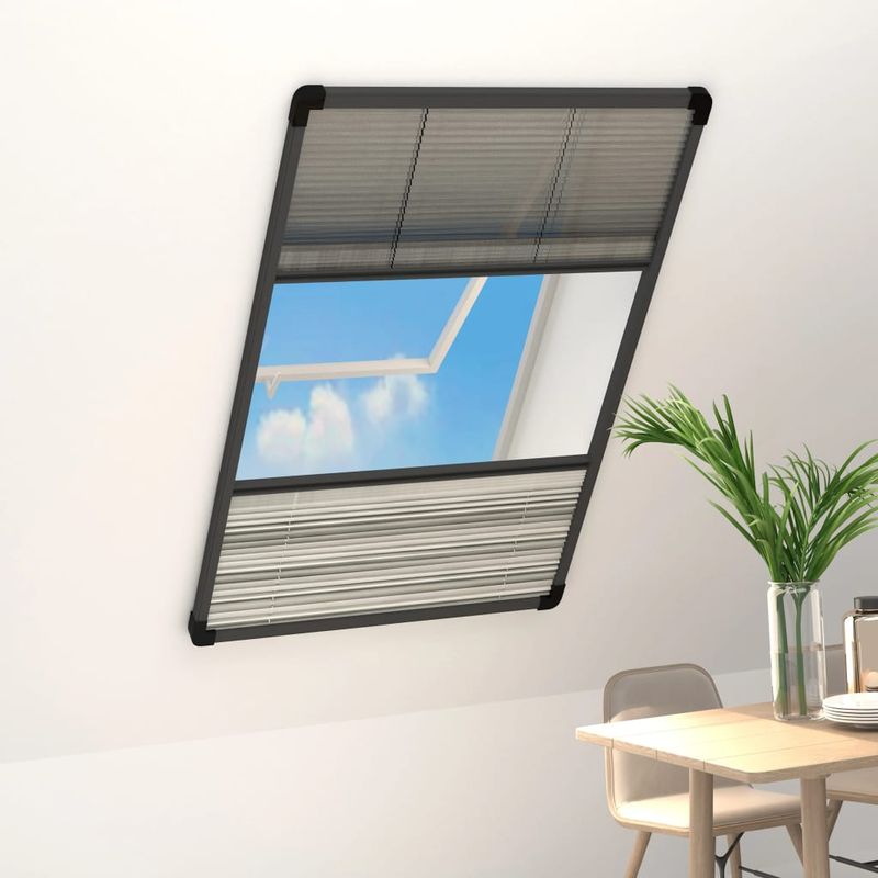 Casa si Gradina - Textile si covoare - Perdele si draperii - Perdele - Ecran insecte pentru ferestre, cu umbrar, 80x160 cm, aluminiu - Infinity.ro