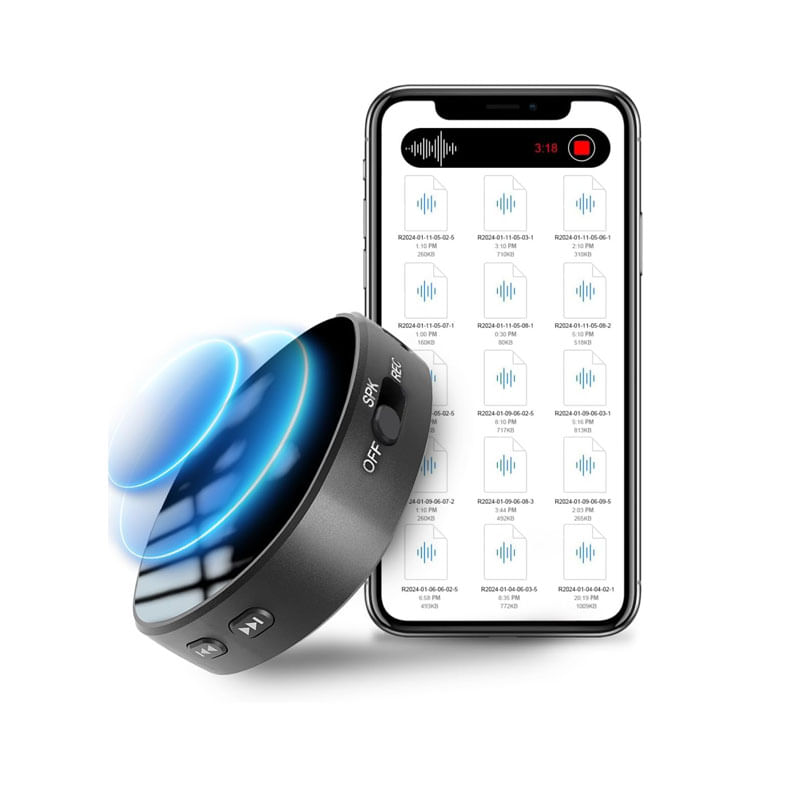 Produse digitale - Reportofon Spion CLC 16GB Negru, activare vocala, magnet, redare instant, autonomie 200h, compatibil iPhone Android - Infinity.ro