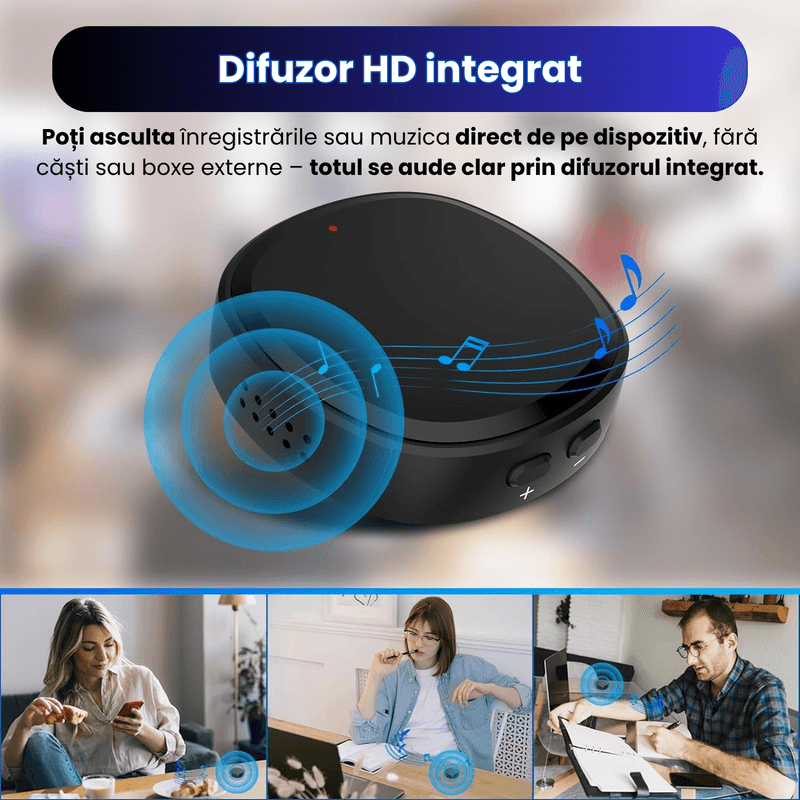 Produse digitale - Reportofon Spion CLC 16GB Negru, activare vocala, magnet, redare instant, autonomie 200h, compatibil iPhone Android - Infinity.ro