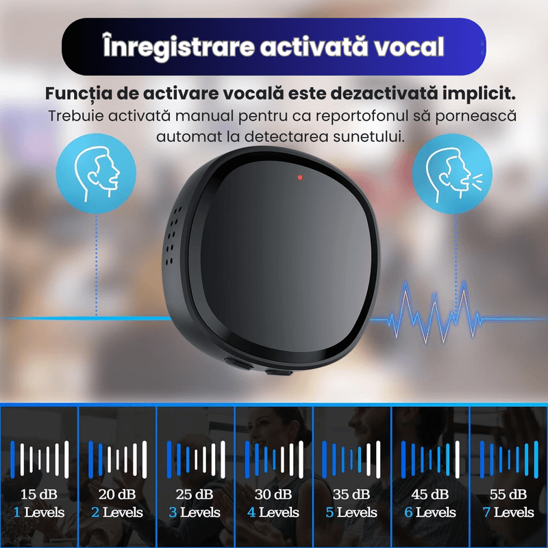 Produse digitale - Reportofon Spion CLC 16GB Negru, activare vocala, magnet, redare instant, autonomie 200h, compatibil iPhone Android - Infinity.ro