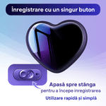 Produse digitale - Reportofon Spion CLC Q66 16GB, design medalion inima, 192h inregistrare, activare vocala, DSP, baterie reincarcabila - Infinity.ro