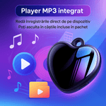 Produse digitale - Reportofon Spion CLC Q66 16GB, design medalion inima, 192h inregistrare, activare vocala, DSP, baterie reincarcabila - Infinity.ro