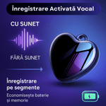 Produse digitale - Reportofon Spion CLC Q66 8GB, medalion inima, 96h inregistrare, activare vocala, DSP, baterie reincarcabila - Infinity.ro
