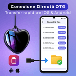 Produse digitale - Reportofon Spion CLC Q66 8GB, medalion inima, 96h inregistrare, activare vocala, DSP, baterie reincarcabila - Infinity.ro