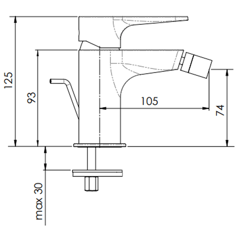 Casa si Gradina - Sanitare - Lavoar baie si accesorii - Baterii sanitare - Baterie bideu Remer Rubinetterie Winner W20, monocomanda, ventil pop-up, aerator, cartus ceramic - Infinity.ro