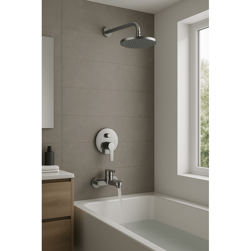 Casa si Gradina - Sanitare - Lavoar baie si accesorii - Baterii sanitare - Baterie de cada si dus Remer Rubinetterie Winner W09, incastrata, comutator, monocomanda, 2 iesiri, crom lucios, alama - Infinity.ro