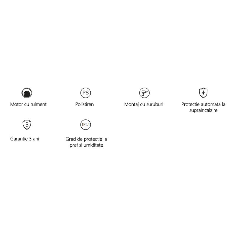 Casa si Gradina - Sanitare - Suporturi si accesorii baie - Sisteme de ventilatie - Ventilator baie VentEurope EASY100, diametru 100 mm, debit 97 mc/h, IP24, 14W, silentios, economic, Alb - Infinity.ro