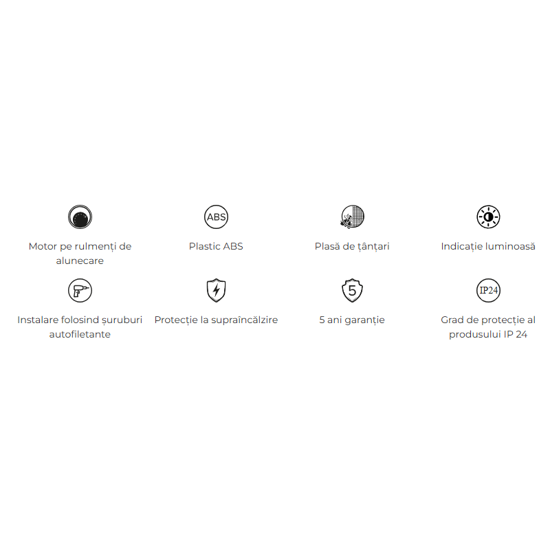 Casa si Gradina - Sanitare - Suporturi si accesorii baie - Sisteme de ventilatie - Ventilator baie VentEurope CLASSIC100, diametru 100 mm, debit 97 mc/h, 14W, IP24, silentios, economic, Alb - Infinity.ro