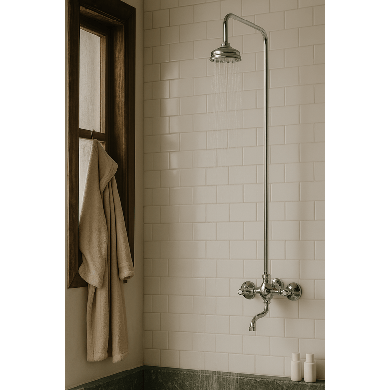 Casa si Gradina - Sanitare - Cazi si cabine de dus - Coloane si seturi de dus - Baterie de cada cu coloana dus Remer Rubinetterie 1000-2000 08Y, comutator, para tip ploaie, 1/2 x 3/4, aerator, alama - Infinity.ro