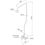 Casa si Gradina - Sanitare - Cazi si cabine de dus - Coloane si seturi de dus - Baterie de cada cu coloana dus Remer Rubinetterie 1000-2000 08Y, comutator, para tip ploaie, 1/2 x 3/4, aerator, alama - Infinity.ro