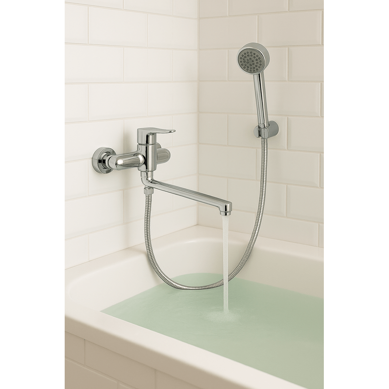 Casa si Gradina - Sanitare - Lavoar baie si accesorii - Baterii sanitare - Baterie de cada si lavoar cu dus Remer Rubinetterie Winner W49, aparent, comutator, para cu 3 functii, alama cromata - Infinity.ro