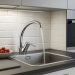 Casa si Gradina - Sanitare - Lavoar baie si accesorii - Baterii sanitare - Baterie chiuveta bucatarie Remer Rubinetterie Winner W42, montaj pe chiuveta, pipa inalta si pivotanta, ceramic - Infinity.ro