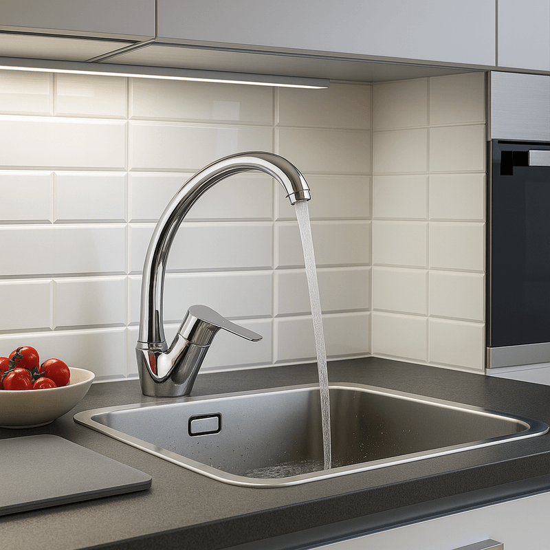 Casa si Gradina - Sanitare - Lavoar baie si accesorii - Baterii sanitare - Baterie chiuveta bucatarie Remer Rubinetterie Winner W42, montaj pe chiuveta, pipa inalta si pivotanta, ceramic - Infinity.ro